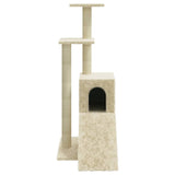 Arbre à chat avec griffoirs en sisal Crème 92 cm