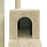 Arbre à chat avec griffoirs en sisal Crème 92 cm