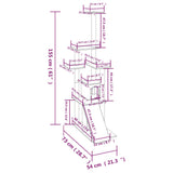 Arbre à chat avec griffoirs en sisal Gris clair 155 cm