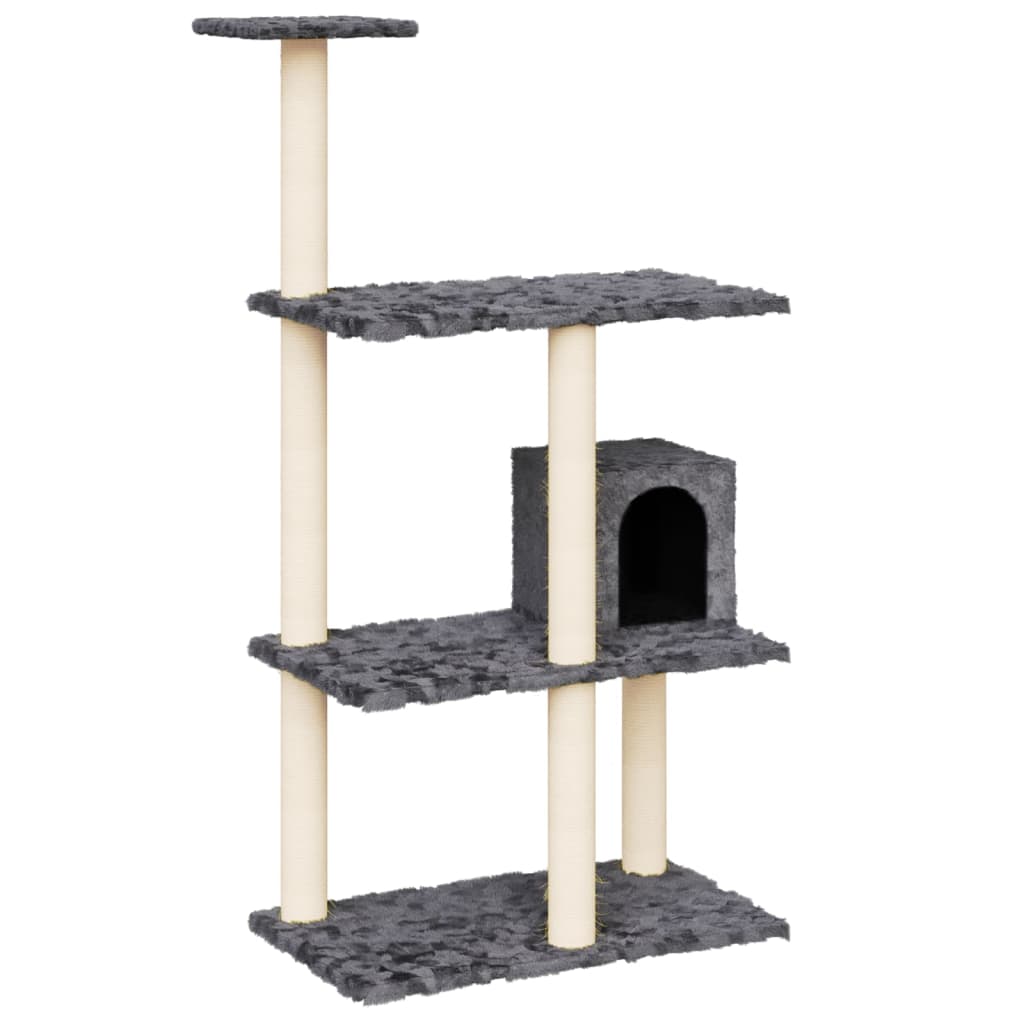 Arbre à chat avec griffoirs en sisal Gris foncé 119 cm