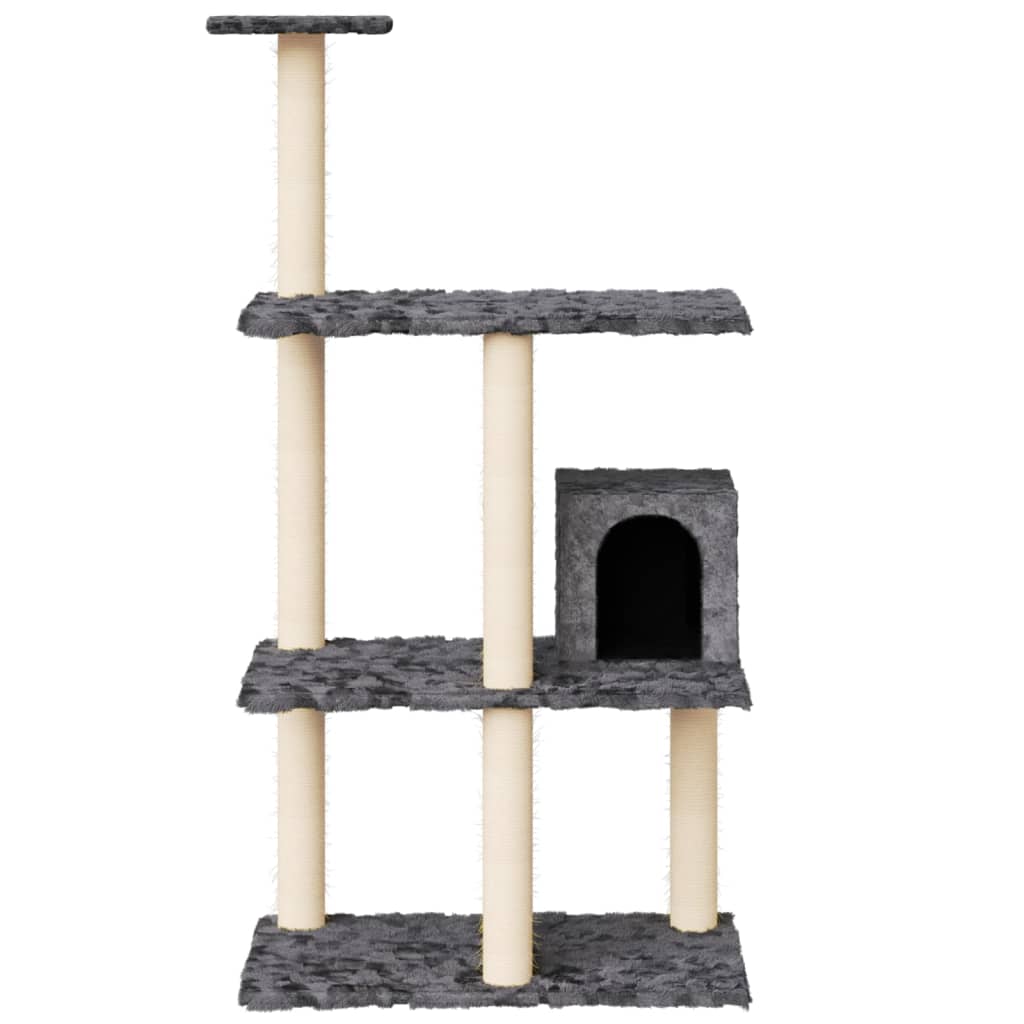 Arbre à chat avec griffoirs en sisal Gris foncé 119 cm