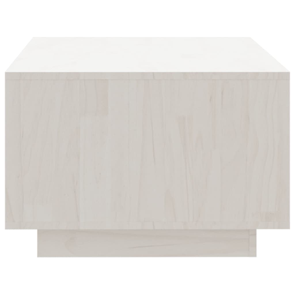 Table basse blanc 110x50x33,5 cm bois de pin massif