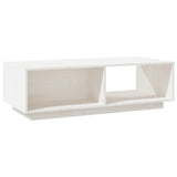 Table basse blanc 110x50x33,5 cm bois de pin massif