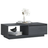 Table basse gris 110x50x33,5 cm bois de pin massif