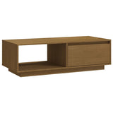 Table basse marron miel 110x50x33,5 cm bois de pin massif