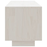 Meuble TV Blanc 110x30x33,5 cm Bois de pin massif