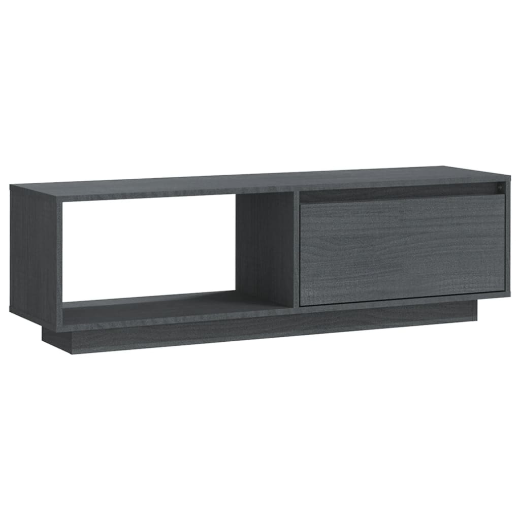 Meuble TV Gris 110x30x33,5 cm Bois de pin massif