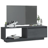 Meuble TV Gris 110x30x33,5 cm Bois de pin massif