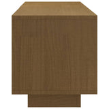 Meuble TV Marron miel 110x30x33,5 cm Bois de pin massif