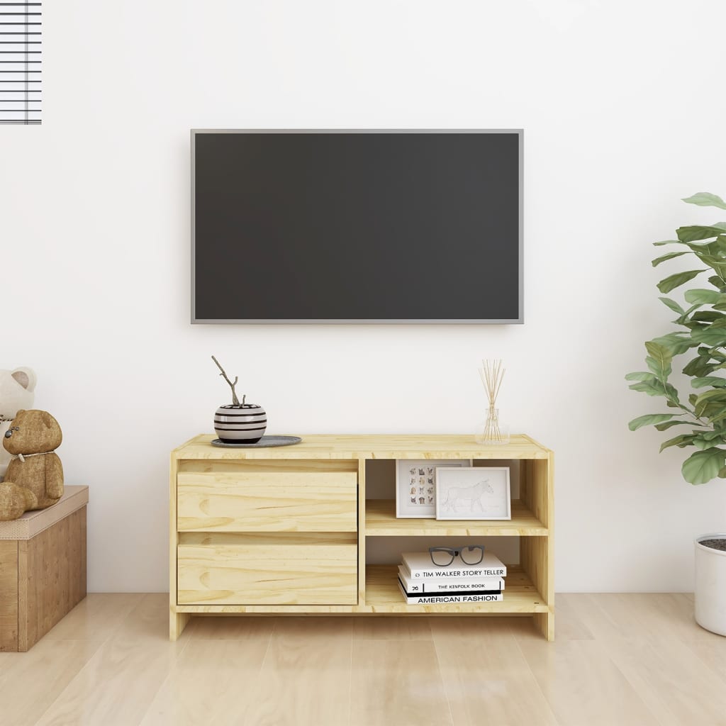 TV cabinet 80x31x39 cm solid pine wood