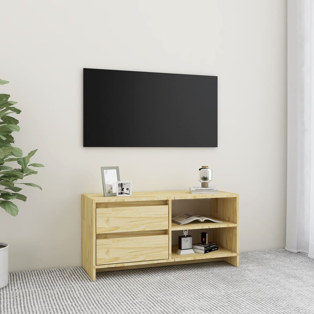 TV cabinet 80x31x39 cm solid pine wood