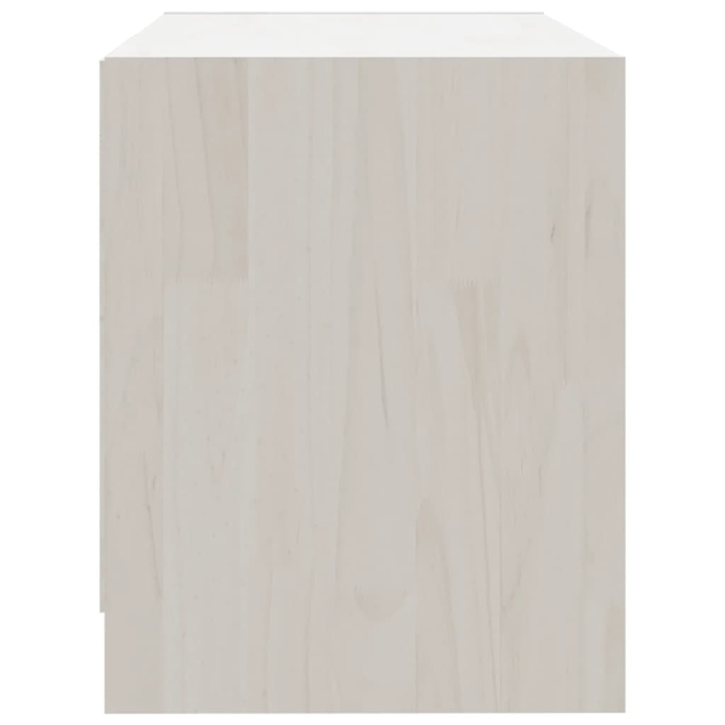 Meuble TV Blanc 80x31x39 cm Bois de pin massif