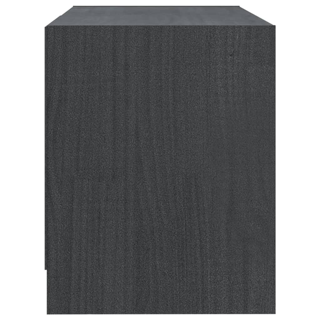 Meuble TV Gris 80x31x39 cm Bois de pin massif