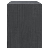 Meuble TV Gris 80x31x39 cm Bois de pin massif