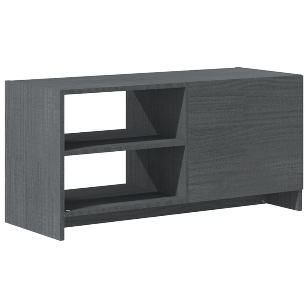 Meuble TV Gris 80x31x39 cm Bois de pin massif