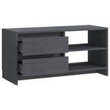 Meuble TV Gris 80x31x39 cm Bois de pin massif