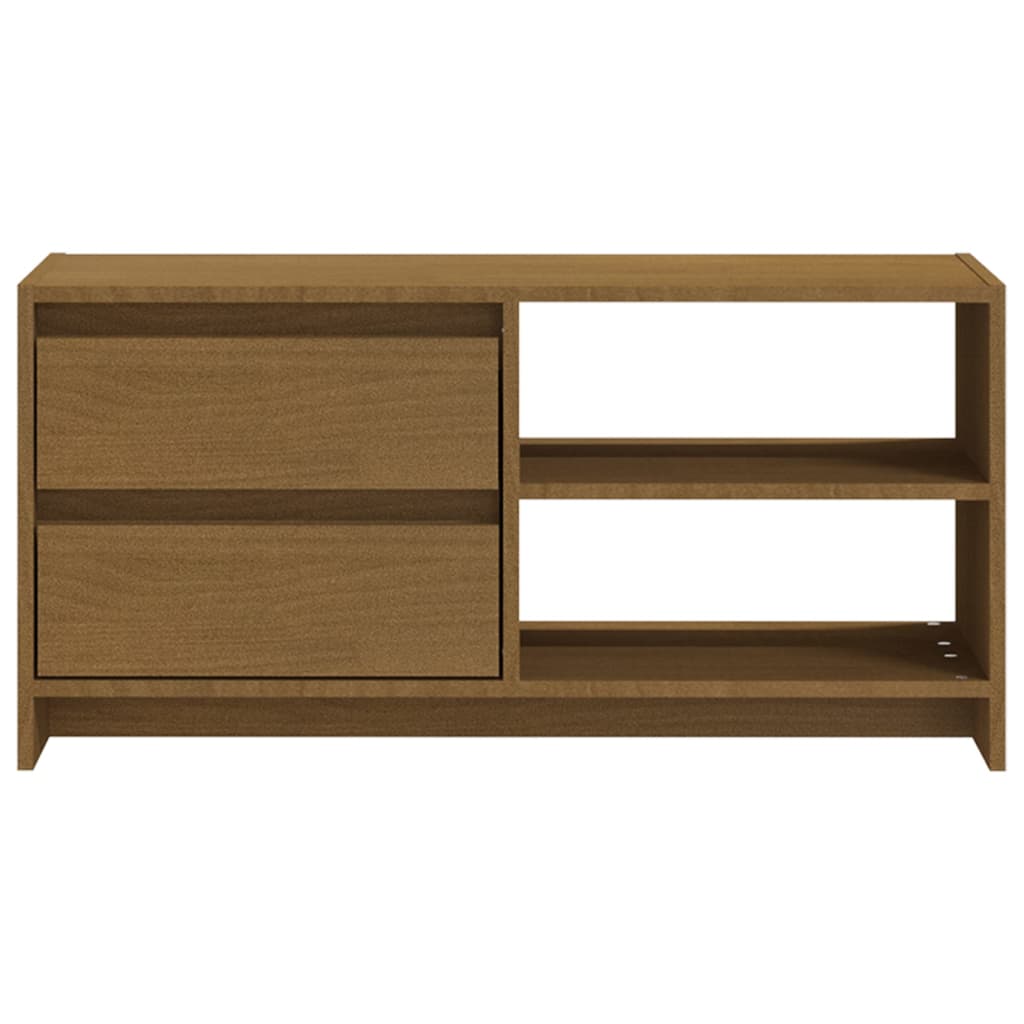 Meuble TV Marron miel 80x31x39 cm Bois de pin massif