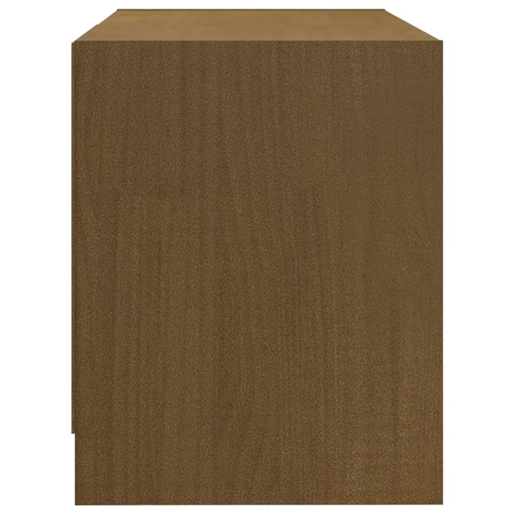 Meuble TV Marron miel 80x31x39 cm Bois de pin massif