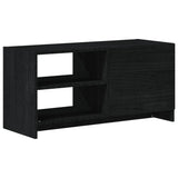 Black TV cabinet 80x31x39 cm Solid pine wood