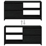 Black TV cabinet 80x31x39 cm Solid pine wood