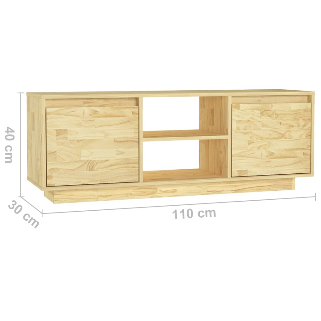 Meuble TV 110x30x40 cm bois de pin massif