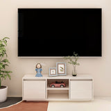 Meuble TV Blanc 110x30x40 cm Bois de pin massif