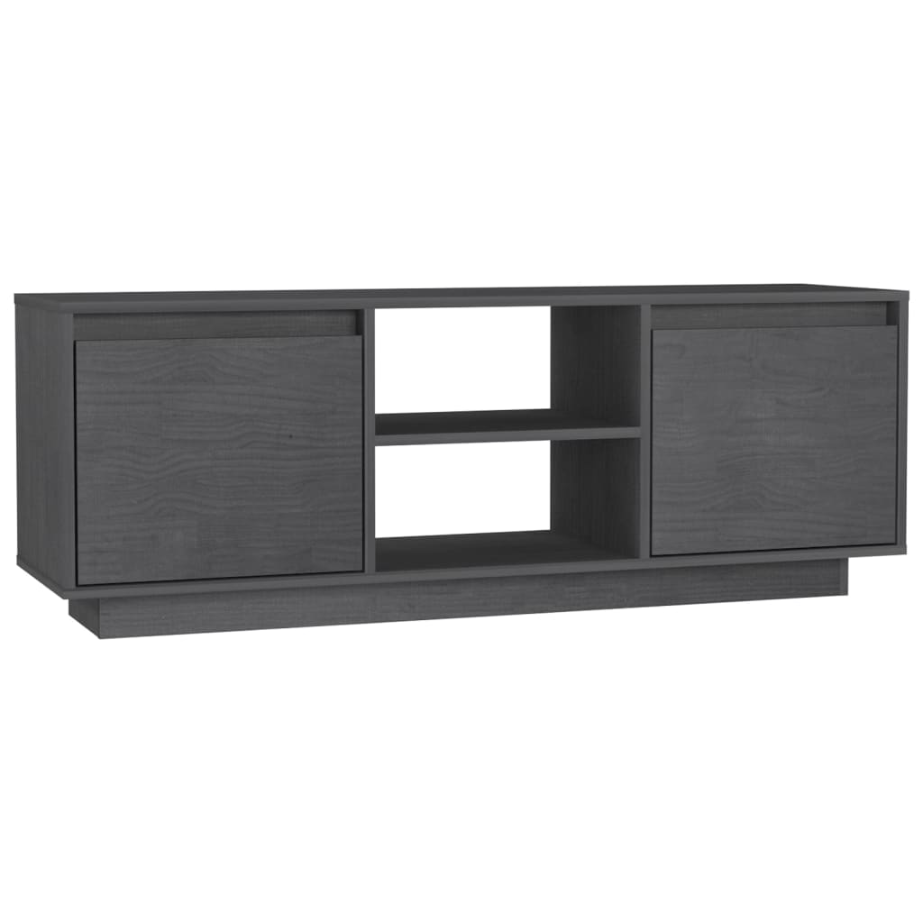 Grey TV cabinet 110x30x40 cm Solid pine wood