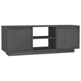 Grey TV cabinet 110x30x40 cm Solid pine wood