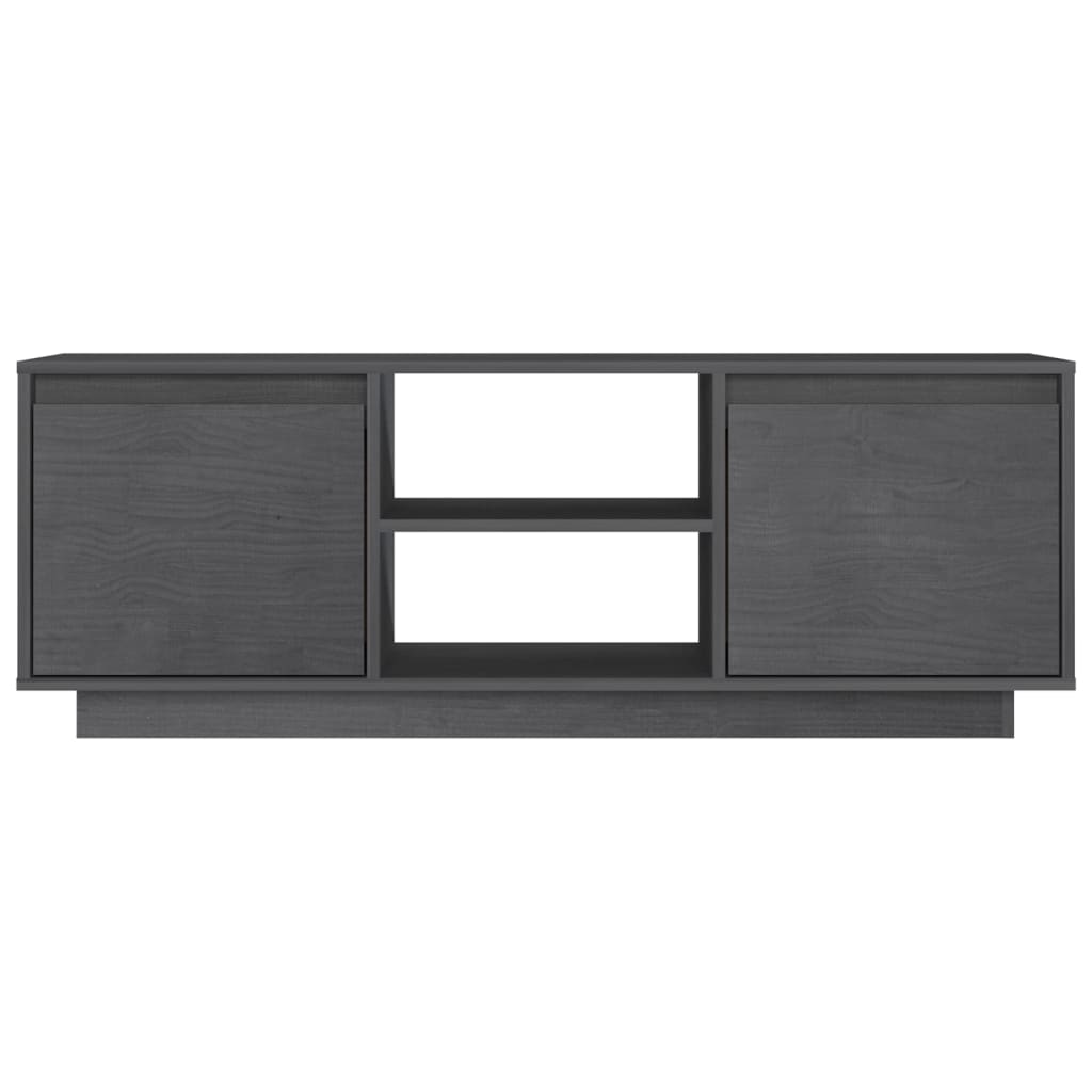 Grey TV cabinet 110x30x40 cm Solid pine wood