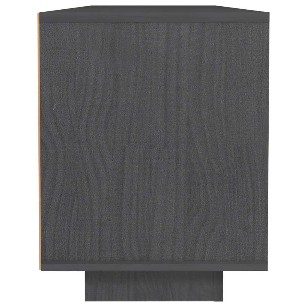 Meuble TV Gris 110x30x40 cm Bois de pin massif