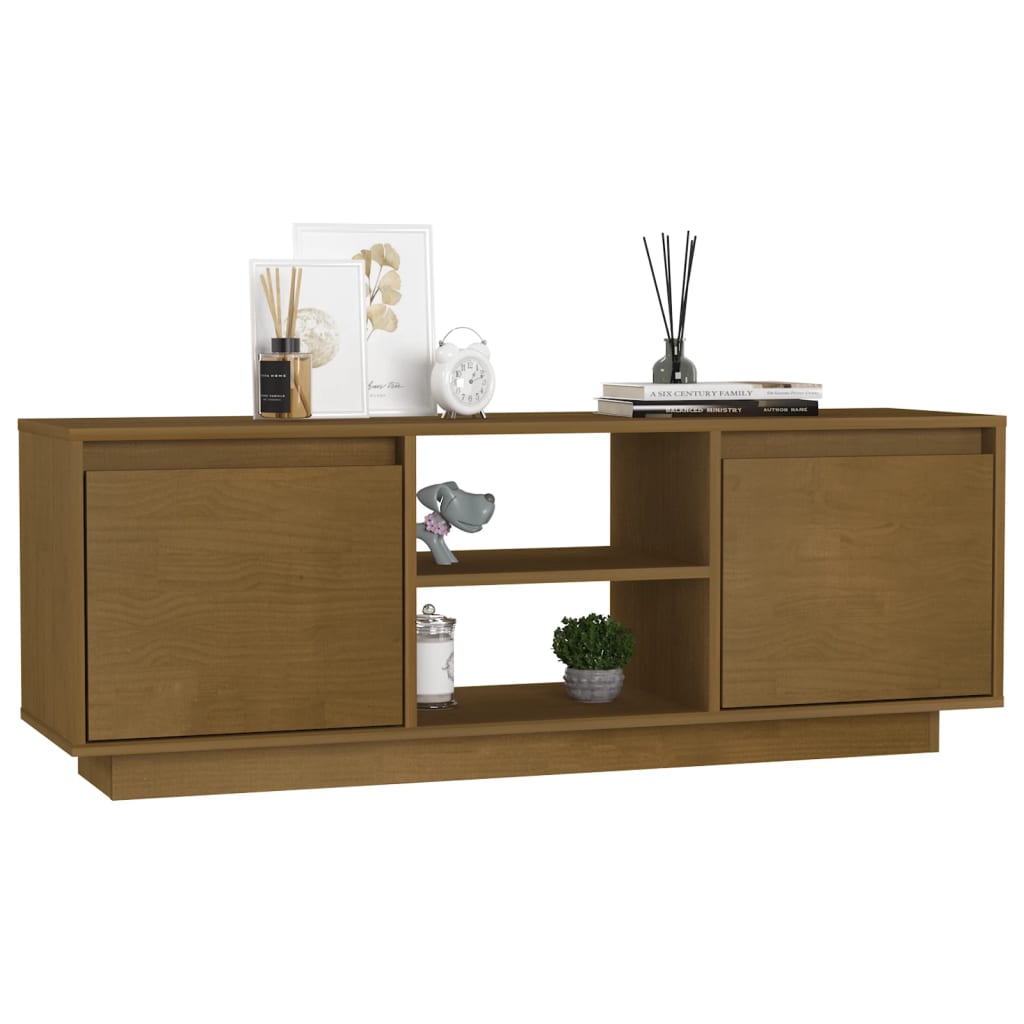 Honey Brown TV Cabinet 110x30x40 cm Solid Pine Wood