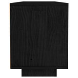 Meuble TV Noir 110x30x40 cm Bois de pin massif