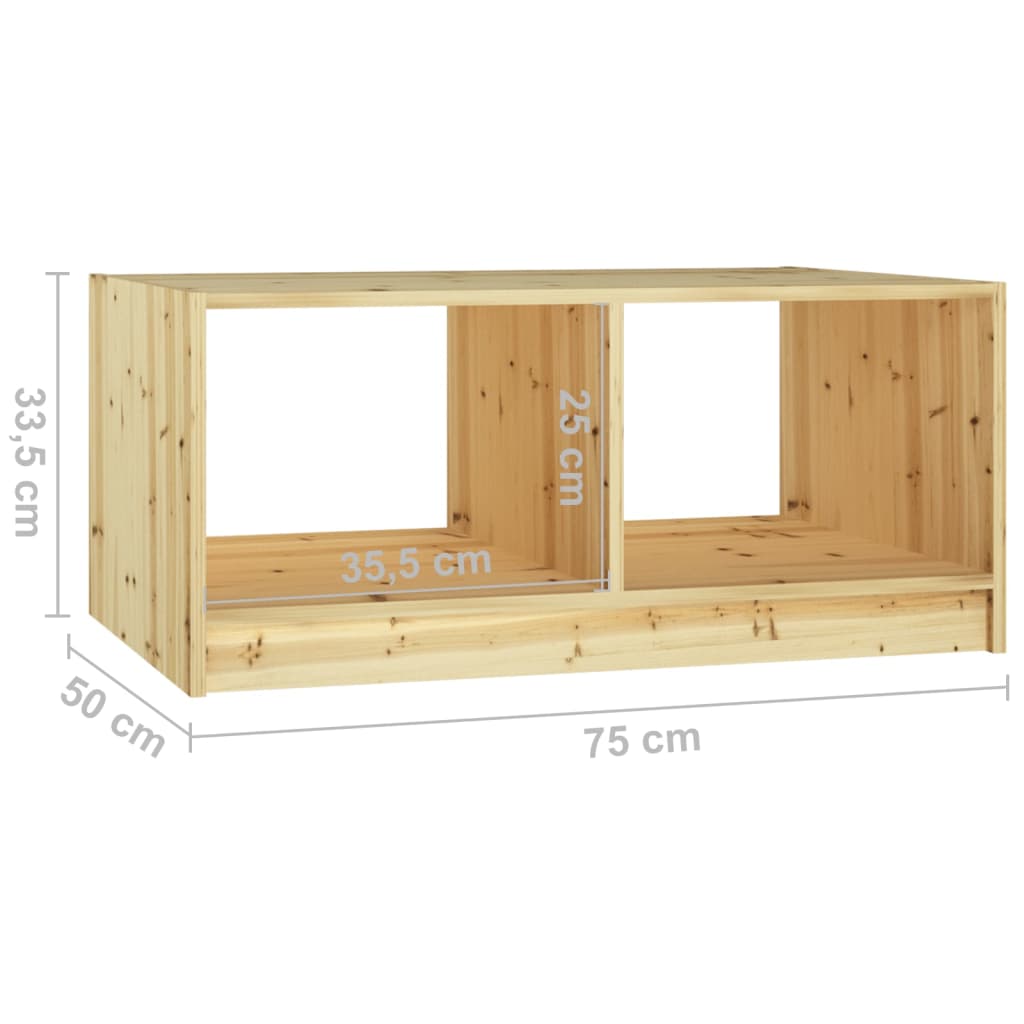 Table basse 75x50x33,5 cm bois de sapin massif