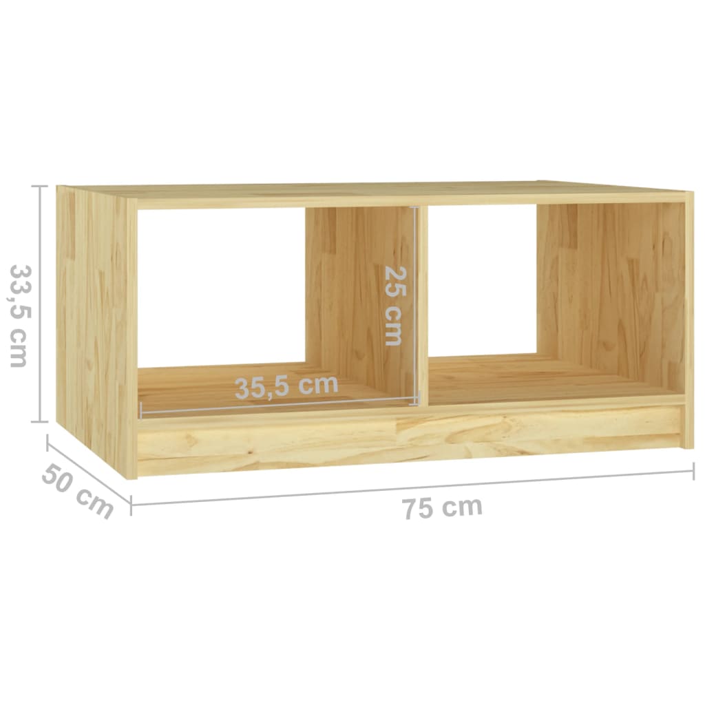 Table basse 75x50x33,5 cm Bois de pin massif