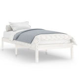 Cadre de lit sans matelas blanc bois massif