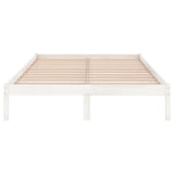 Cadre de lit sans matelas blanc bois massif