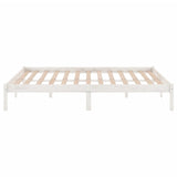 Cadre de lit sans matelas blanc bois massif