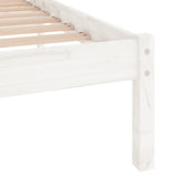 Cadre de lit sans matelas blanc bois massif