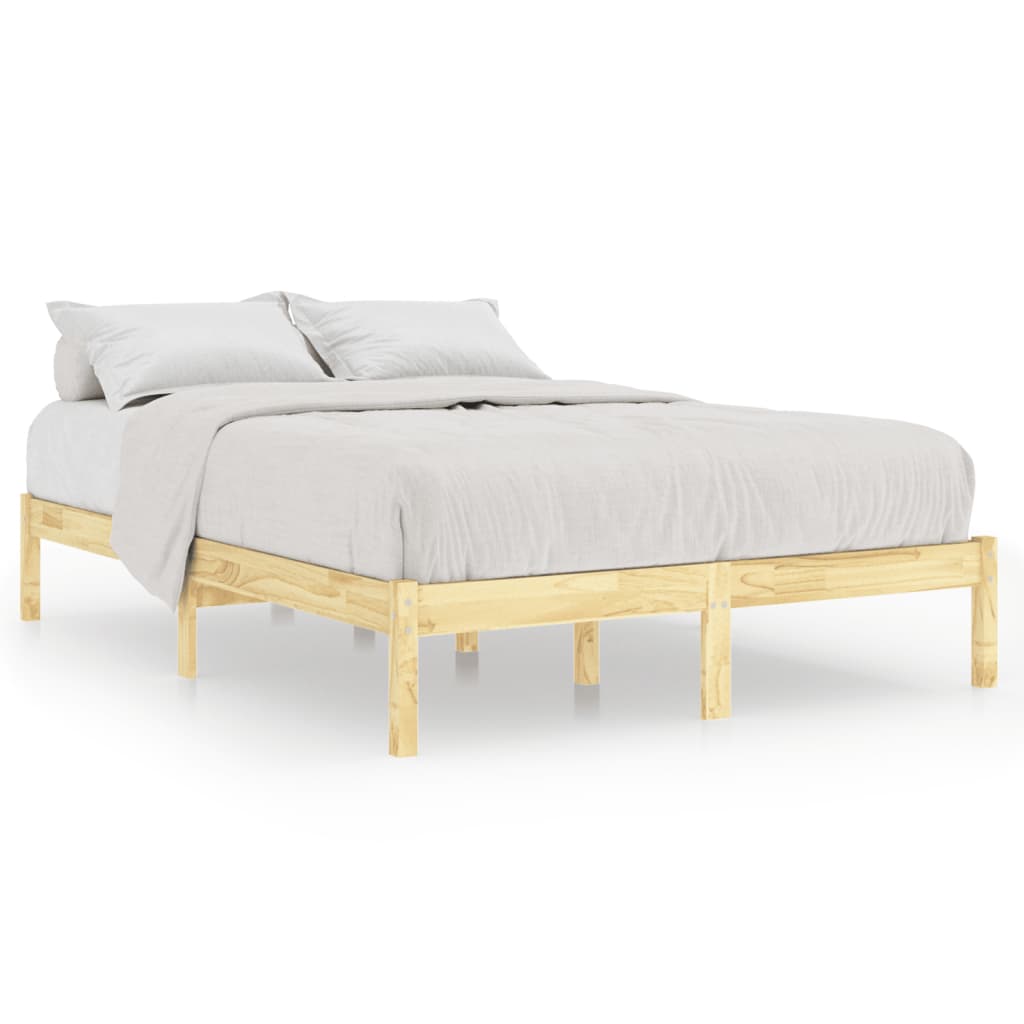 Cadre de lit sans matelas bois massif 140x190 cm