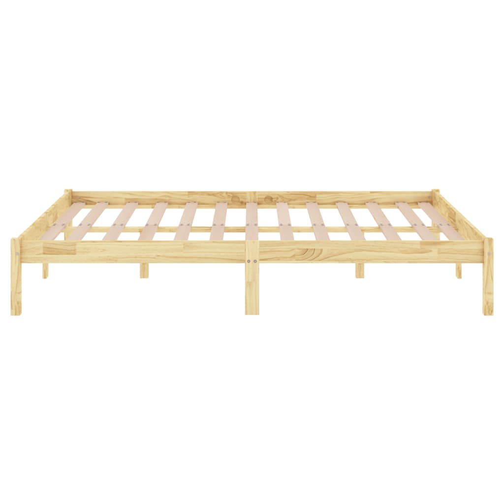 Cadre de lit sans matelas bois massif 140x190 cm