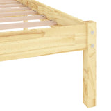 Cadre de lit sans matelas bois massif 140x190 cm