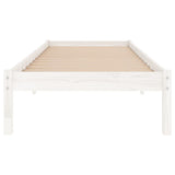 Cadre de lit sans matelas blanc bois massif 100x200 cm