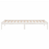 Cadre de lit sans matelas blanc bois massif 100x200 cm