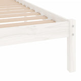 Cadre de lit sans matelas blanc bois massif 100x200 cm