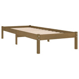 Bed frame without mattress honey brown solid wood 100x200 cm