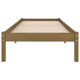 Bed frame without mattress honey brown solid wood 100x200 cm