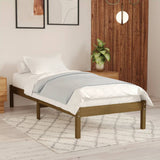 Bed frame without mattress honey brown solid wood 100x200 cm