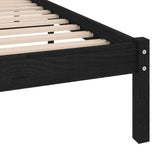 Bed frame without mattress black solid wood 100x200 cm