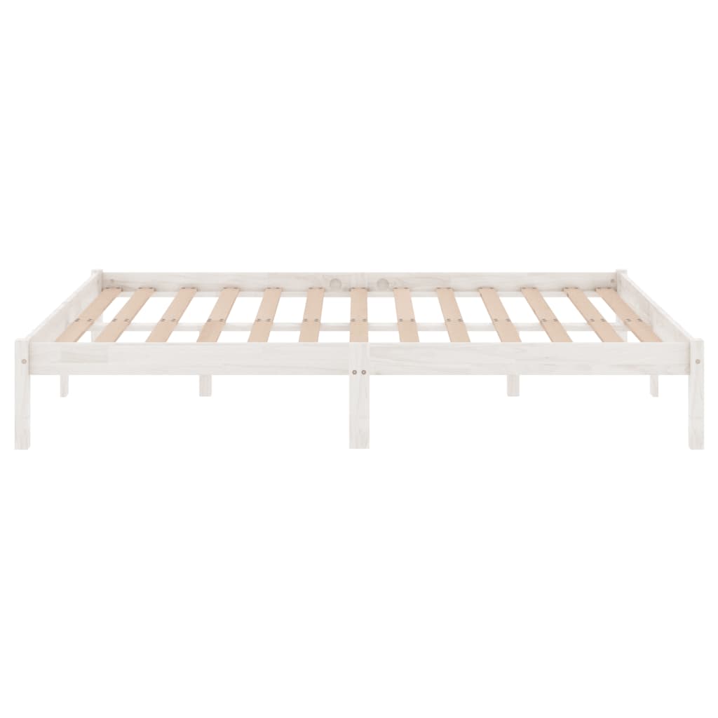 Cadre de lit sans matelas blanc bois massif 120x200 cm