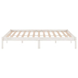 Cadre de lit sans matelas blanc bois massif 120x200 cm